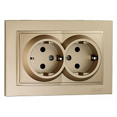 Розетка двойная с заземлением mono electric despina 102-222204-120